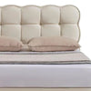 Alma Queen Bed Off White Faux Leather Upholstery Plush Tufted Headboard By Casagear Home BM319256