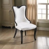 Paulo Dining Chair Set of 2 White Faux Leather Black Wood Tapered Legs By Casagear Home BM319262