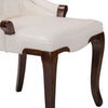 Tina Dining Chair Set of 2 Cream Faux Leather Foam Cushions Brown Wood By Casagear Home BM319263