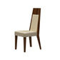 Camila Side Dining Chair Set of 2 Beige Faux Leather Brown Wood Frame By Casagear Home BM319269