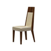 Camila Side Dining Chair Set of 2 Beige Faux Leather Brown Wood Frame By Casagear Home BM319269