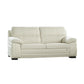 Zen Sofa Ivory Italian Leather Foam Cushions Solid Hardwood 81 Inch By Casagear Home BM319275