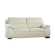 Zen Sofa Ivory Italian Leather Foam Cushions Solid Hardwood 81 Inch By Casagear Home BM319275