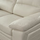 Nia Sofa Ivory Italian Leather Pillow Top Arms Foam Cushions 80 Inch By Casagear Home BM319276