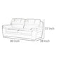 Nia Sofa Ivory Italian Leather Pillow Top Arms Foam Cushions 80 Inch By Casagear Home BM319276