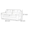 Nia Sofa Ivory Italian Leather Pillow Top Arms Foam Cushions 80 Inch By Casagear Home BM319276