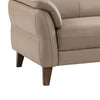 Patty Accent Chair Tan Italian Leather Pillow Top Arms Brown Wood Legs By Casagear Home BM319277