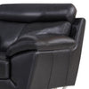 Rory Accent Chair Black Italian Leather Foam Cushions Angled Metal Legs By Casagear Home BM319278