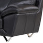 Rory Accent Chair Black Italian Leather Foam Cushions Angled Metal Legs By Casagear Home BM319278