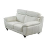 Rory Loveseat Plush White Top Grain Leather Angled Metal Legs 72 Inch By Casagear Home BM319282