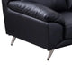 Justin Loveseat Black Top Grain Leather Stainless Steel Legs 64 Inch By Casagear Home BM319286