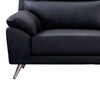 Justin Sofa Black Top Grain Leather Foam Cushions Steel Legs 80 Inch By Casagear Home BM319287