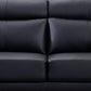 Justin Sofa Black Top Grain Leather Foam Cushions Steel Legs 80 Inch By Casagear Home BM319287