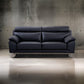 Justin Sofa Black Top Grain Leather Foam Cushions Steel Legs 80 Inch By Casagear Home BM319287