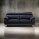Justin Sofa, Black Top Grain Leather, Foam Cushions, Steel Legs, 80 Inch By Casagear Home