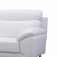 Justin Sofa White Top Grain Leather Foam Cushions Steel Legs 80 Inch By Casagear Home BM319293