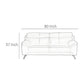 Justin Sofa White Top Grain Leather Foam Cushions Steel Legs 80 Inch By Casagear Home BM319293