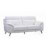 Justin Sofa, White Top Grain Leather, Foam Cushions, Steel Legs, 80 Inch By Casagear Home