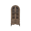 Lete 74 Inch Display China Cabinet Bookcase w Glass Doors Gray Pine Wood By Casagear Home BM319294