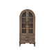 Lete 74 Inch Display China Cabinet Bookcase w Glass Doors Gray Pine Wood By Casagear Home BM319294