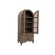 Lete 74 Inch Display China Cabinet Bookcase w Glass Doors Gray Pine Wood By Casagear Home BM319294