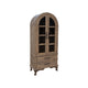 Lete 74 Inch Display China Cabinet Bookcase w Glass Doors Gray Pine Wood By Casagear Home BM319294