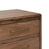 Okai Nightstand 2 Drawers Gold Handles Farmhouse Light Brown Solid Wood By Casagear Home BM319296