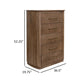 Okai Tall Dresser Chest 5 Drawers Gold Farmhouse Brown Solid Mango Wood By Casagear Home BM319298