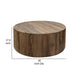 Eray Cocktail Coffee Table 42 Inch Round Drum Shape Brown Mango Wood By Casagear Home BM319299