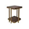 Nexa Accent Table Lower Shelf 18 Inch Square Solid Wood Gold Metal By Casagear Home BM319303