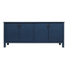Jazz 76 Inch Sideboard Console 4 Doors Gold Dark Blue Solid Pine Wood By Casagear Home BM319306