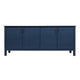 Jazz 76 Inch Sideboard Console 4 Doors Gold Dark Blue Solid Pine Wood By Casagear Home BM319306