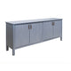 Jazz 76 Inch Sideboard Console Cabinet in Light Blue Solid Pine Wood Gold By Casagear Home BM319307