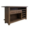 Loe 76 Inch Bar Counter Table w Footrest Freestanding Home Bar Brown Wood By Casagear Home BM319312