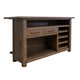 Loe 76 Inch Bar Counter Table w Footrest Freestanding Home Bar Brown Wood By Casagear Home BM319312