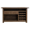 Loe 76 Inch Bar Counter Table w Footrest Freestanding Home Bar Brown Wood By Casagear Home BM319312