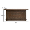 Loe 76 Inch Bar Counter Table w Footrest Freestanding Home Bar Brown Wood By Casagear Home BM319312