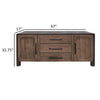 Esis 67 Inch Buffet Console 2 Doors Cabinet in Gray Solid Mango Wood By Casagear Home BM319313