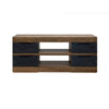Zea 70 Inch TV Media Entertainment Console Drawers Black Brown Solid Wood By Casagear Home BM319318