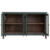 Nove 71 Inch Sideboard Console w Arch Glass Doors Green Pine Wood Bronze By Casagear Home BM319319