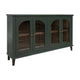 Nove 71 Inch Sideboard Console w Arch Glass Doors Green Pine Wood Bronze By Casagear Home BM319319