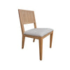 Izya Dining Side Chair Set of 2 Fluted White Polyester Brown Solid Wood By Casagear Home BM319321