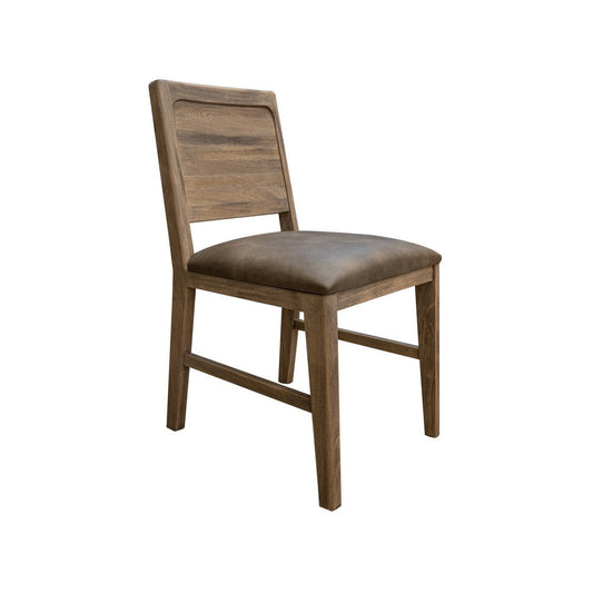 Gena Dining Side Chair Set of 2, Panel Backrest, Brown Solid Mango Wood By Casagear Home