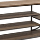 Dria 55 Inch Sofa Table 5 Shelves Black Metal Brown Solid Poplar Wood By Casagear Home BM319324