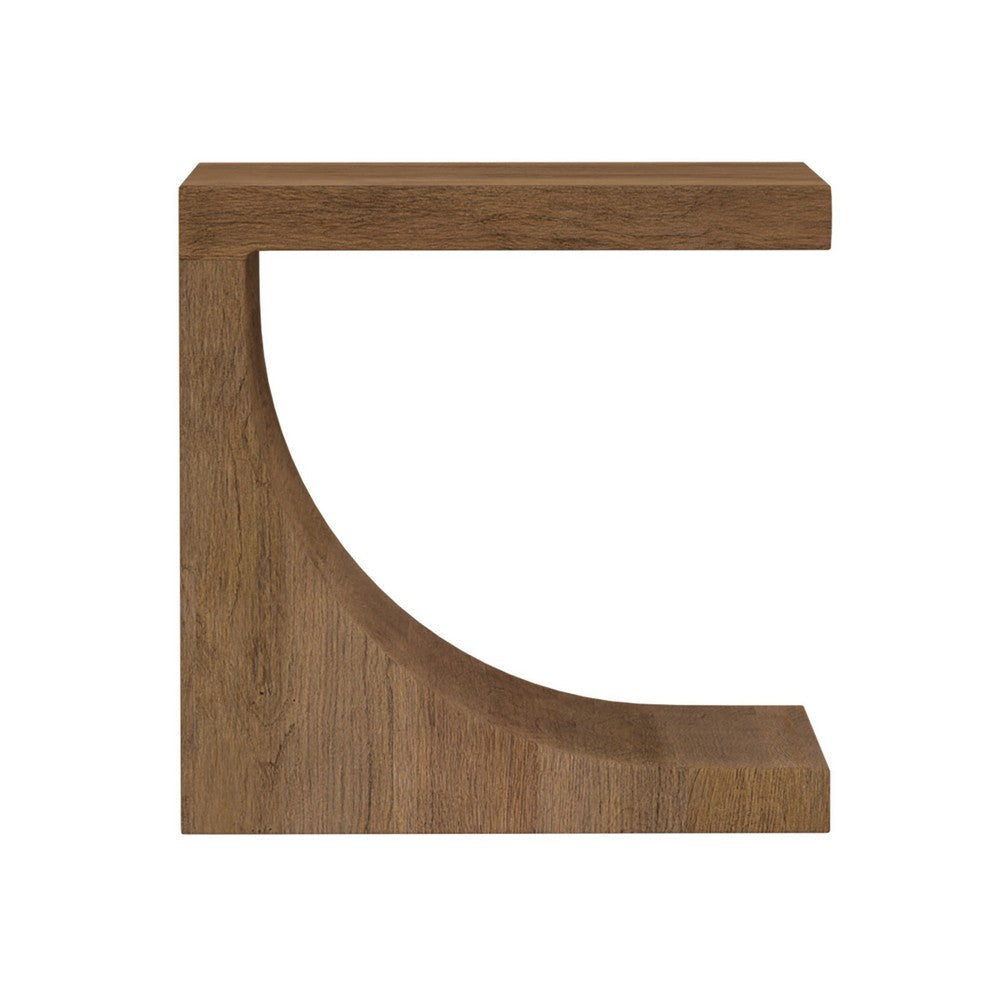 Okai Side End Table 24 Inch Tabletop C-Style Brown Solid Mango Wood By Casagear Home BM319327