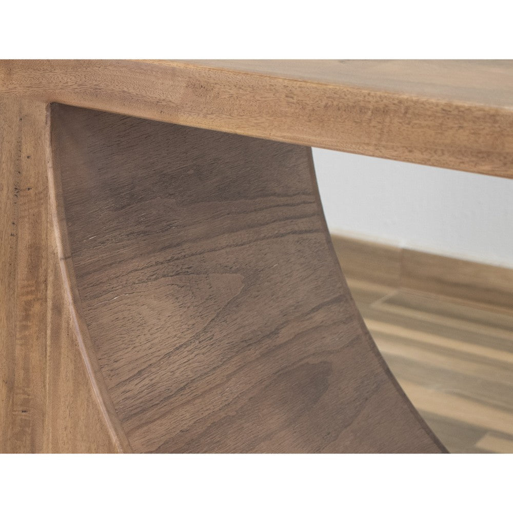 Okai Side End Table 24 Inch Tabletop C-Style Brown Solid Mango Wood By Casagear Home BM319327