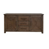 Loe 69 Inch Sideboard Buffet Cabinet 2 Doors Brown Solid Poplar Wood By Casagear Home BM319330