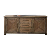 Loe 69 Inch Sideboard Buffet Cabinet 2 Doors Brown Solid Poplar Wood By Casagear Home BM319330