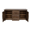 Loe 69 Inch Sideboard Buffet Cabinet 2 Doors Brown Solid Poplar Wood By Casagear Home BM319330