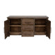Loe 69 Inch Sideboard Buffet Cabinet 2 Doors Brown Solid Poplar Wood By Casagear Home BM319330